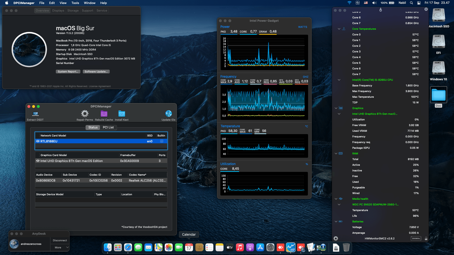 Success Hackintosh macOS Big Sur 11.5.2 Build 20G95 in Asus VivoBook X412FJ